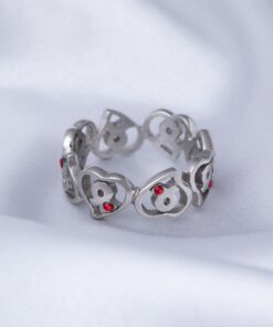 Diabetes Awareness Hearts Stainless Steel Ring