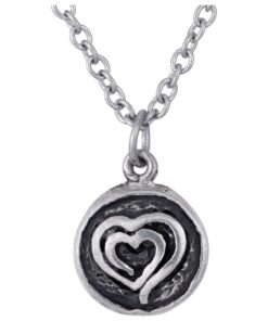 Hand & Heart Pewter Necklace
