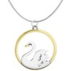 Sterling Silver & Brass Swan Necklace