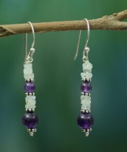 Morning Clouds Rainbow Moonstone Earrings