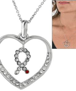 Diabetes Heart Bling Necklace